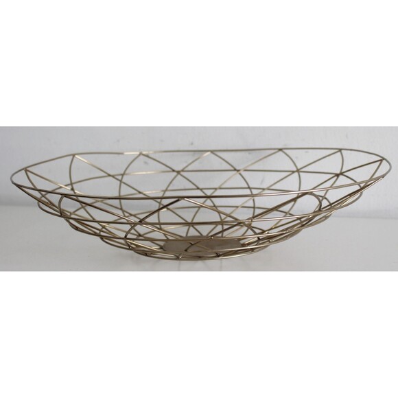 Large 18" Round brass wire Lotus basket Home Décor Staging - Picture 4 of 11